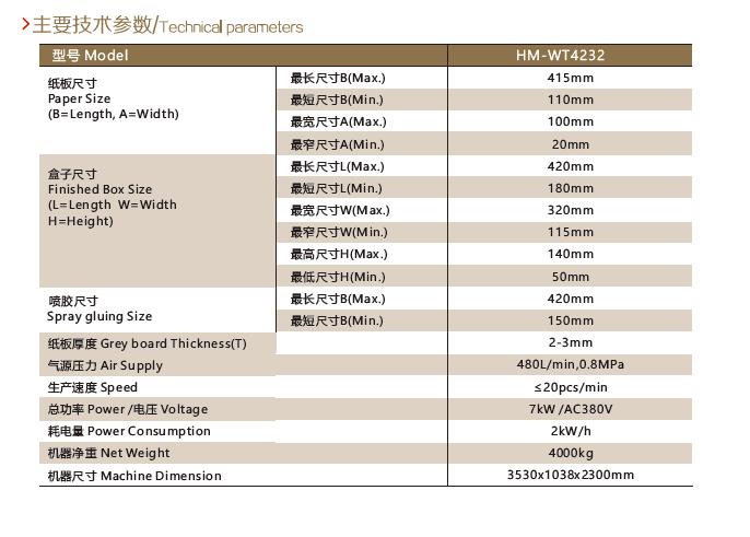 主要技术参数